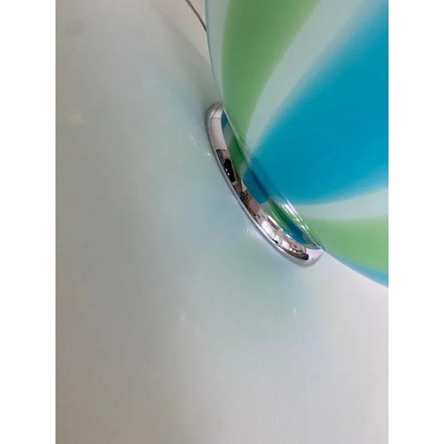 Contemporary Blue and Green Sphere Table Lamp in Murano Glass by Simoeng For Sale - Image 3 of 9