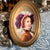 19th Century Hand painted miniature portrait on porcelain with gold-tone frame // original antique art // portrait of a female // collectible artwork For Sale - Image 5 of 10