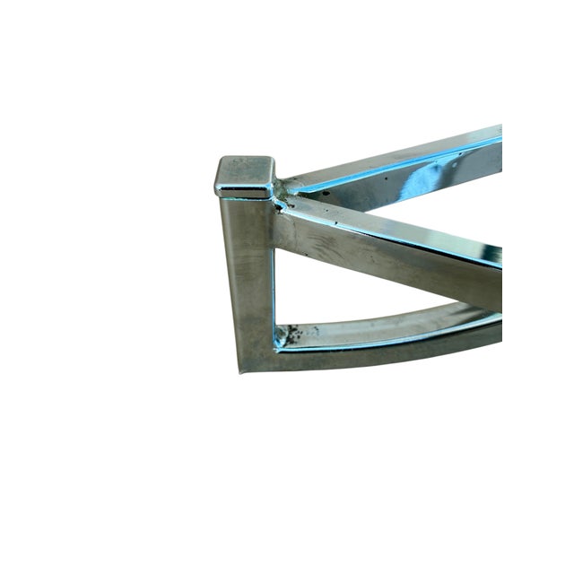 1970s Vintage Hollywood Regency End Table Floating Chrome Mid Century For Sale - Image 12 of 14