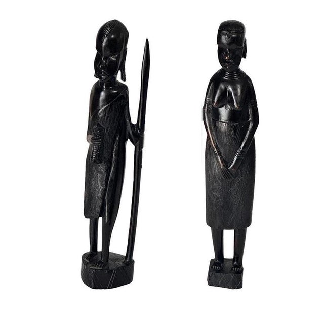 African Sculptures in Heavy Hardwood, Set of 2 For Sale - Image 15 of 15