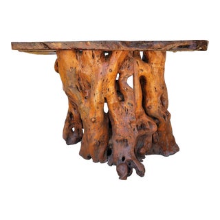 1980s Rustic Root Wood Dry Bar For Sale