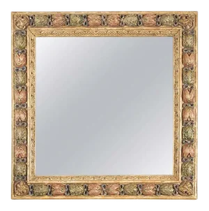 Venetian Moorish Style Hand-Carved Polychrome Mirror, Italy, Circa 1960s