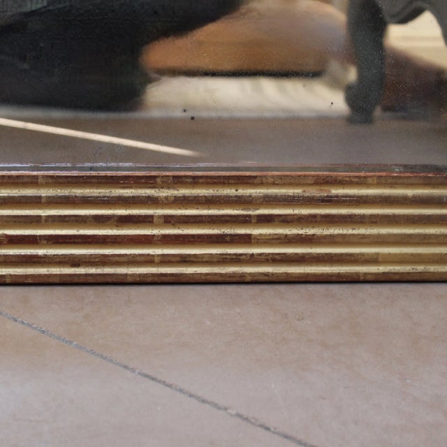 French Neoclassical Giltwood Mirror With Reeded Face, Mid 19th Century For Sale - Image 4 of 11