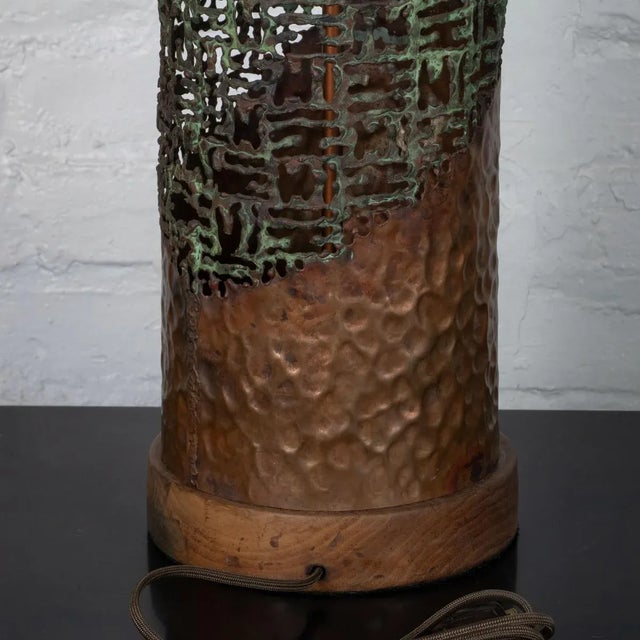 Brutalist Cylindrical Table Lamp by Fantoni For Sale - Image 9 of 12