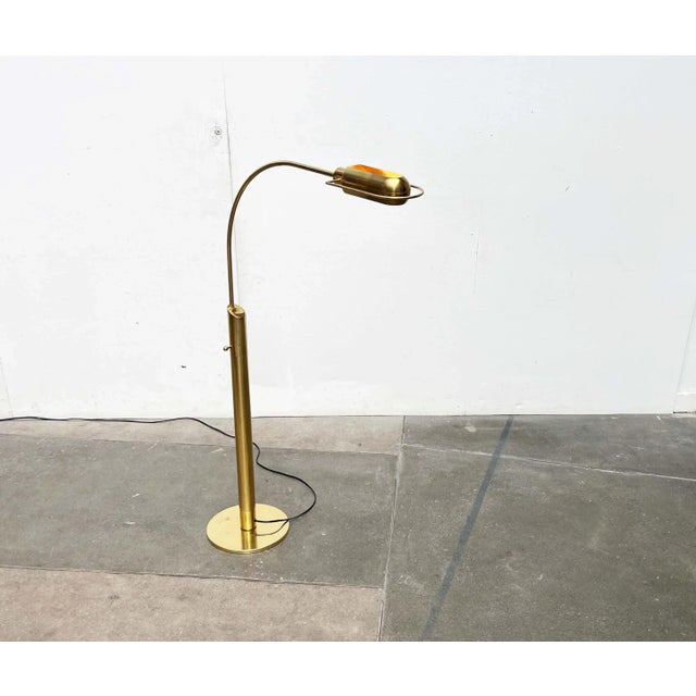 Vintage German Hollywood Regency Model Exe Floor Lamp in Brass by Florian Schulz, 1970s For Sale - Image 16 of 18