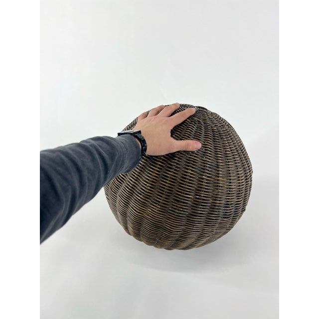 Large Vintage Decorative Wicker Ball For Sale In Atlanta - Image 6 of 9