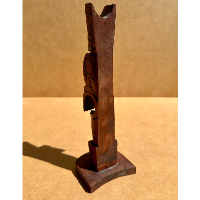 Vintage Wooden Totem Kwakiutl Eagle Cedar Wood. For Sale - Image 9 of 10