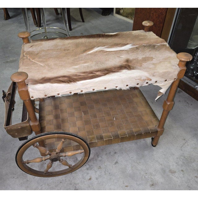 Wood Serving Bar Cart, 1970s For Sale - Image 7 of 9