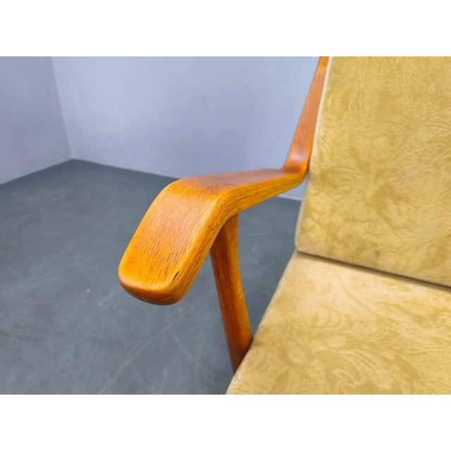 Vintage Prototype Oak Lounge Chair with Label, 1950s For Sale - Image 9 of 13