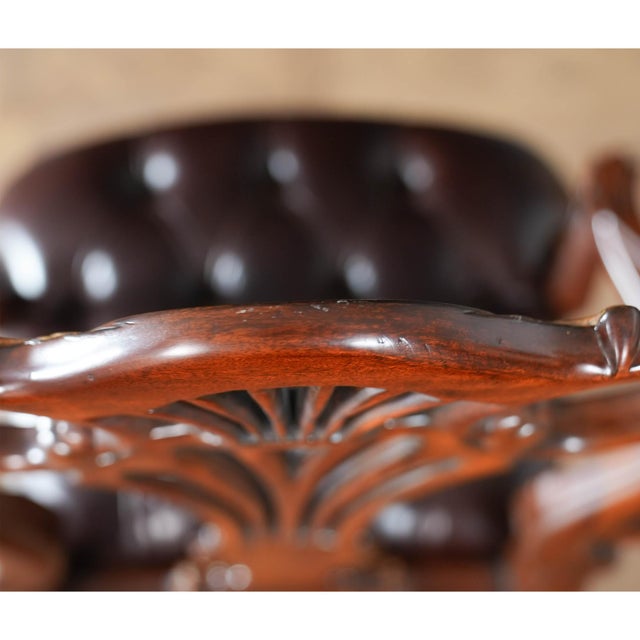 1990s Theodore Alexander Leather Arm Chair For Sale - Image 9 of 12