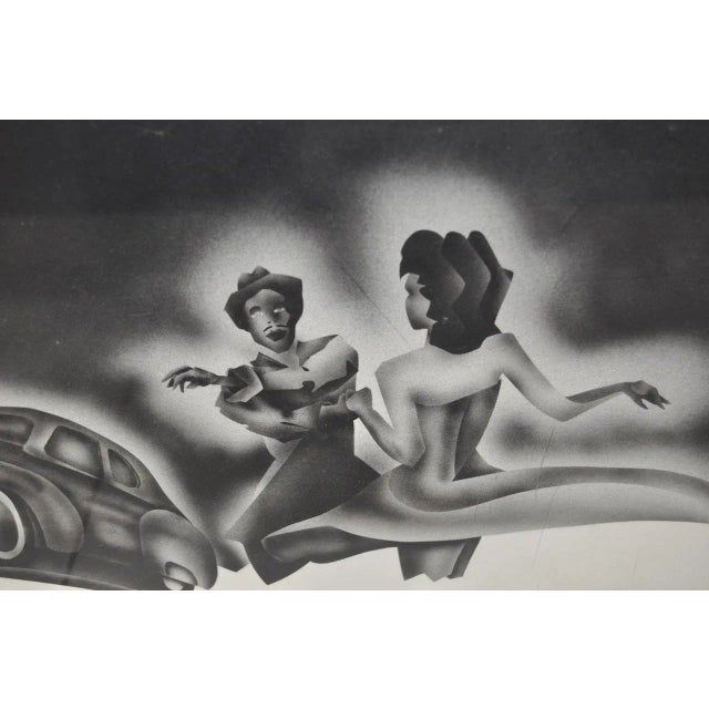 Gray D. Rock Vintage Modern Noir Airbrush Painting Urban Art For Sale - Image 8 of 9