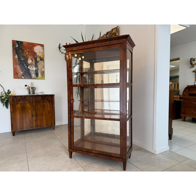Biedermeier Style Display Cabinet with Glass For Sale - Image 5 of 18