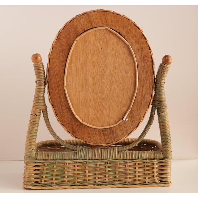 Wicker Vanity Mirror With Storage Chairish