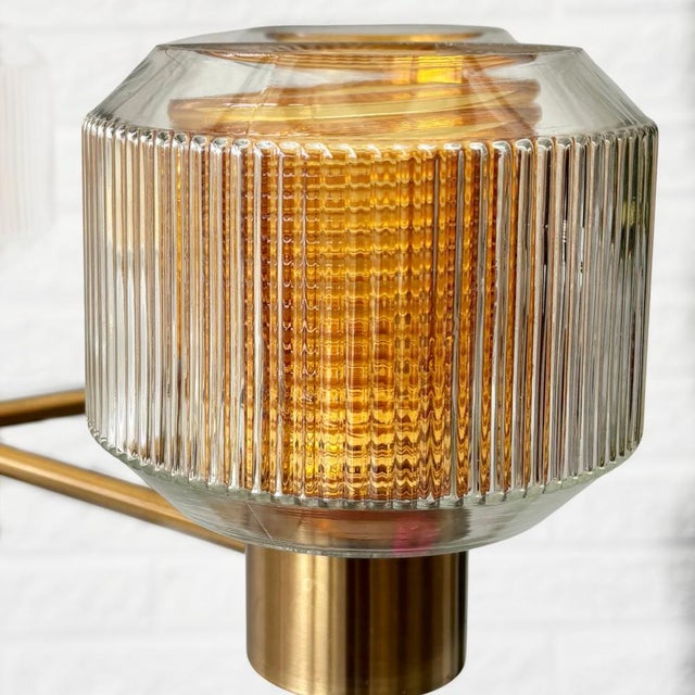 Scandinavian Modern Chandelier in Glass and Brass, 1960s For Sale - Image 10 of 14