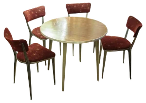 Dining Table & Chairs Set by Ernest Race, 1960s, Set of 5