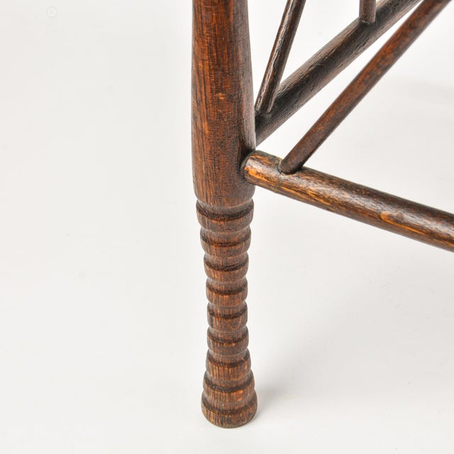 Brown Vintage Egyptian Revival Turned Wood Low Stool For Sale - Image 8 of 12