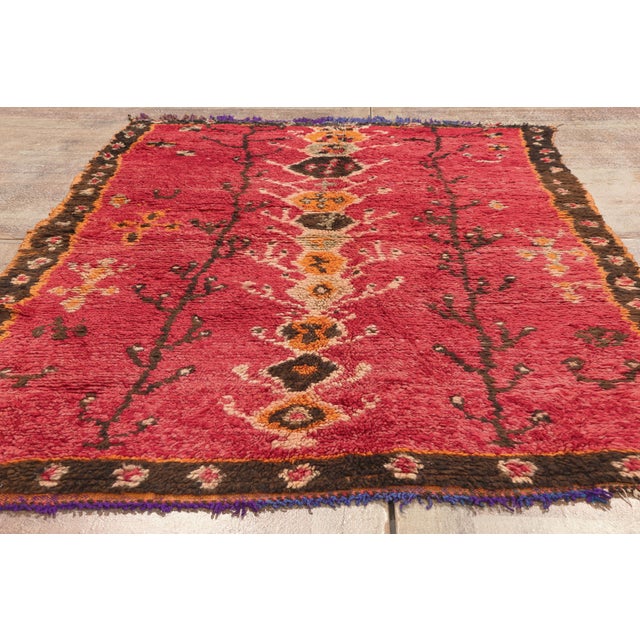 Vintage Boujad Moroccan Rug, 04'05 X 06'09 For Sale - Image 9 of 10