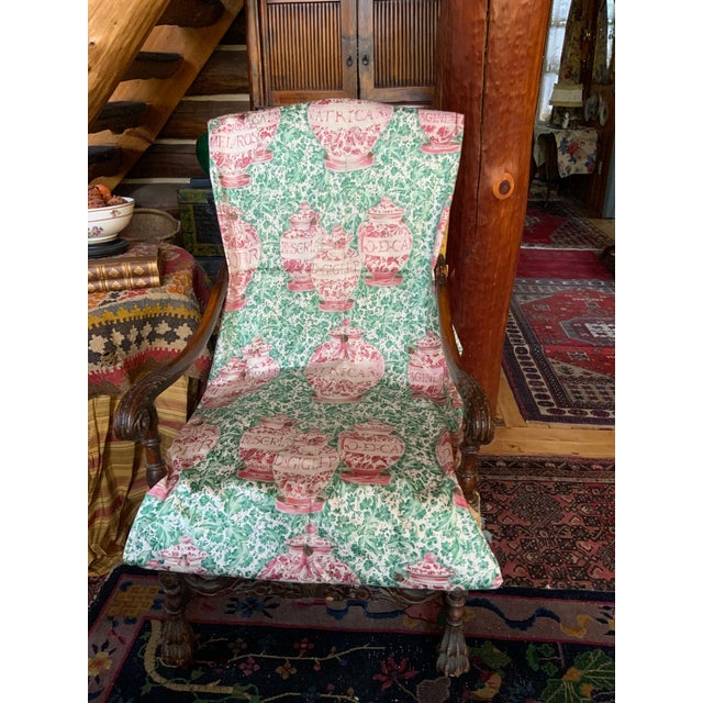 Rare French Apothecary Toile Fabric - Vatican Museum Archive Design, 1930s For Sale - Image 11 of 12