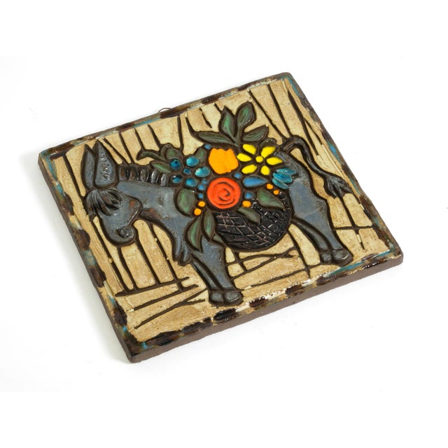 Mid-Century Modern Ceramic Wall Plaque, 1950s For Sale - Image 6 of 18