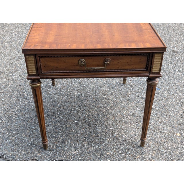 Brown Vintage Heritage Single Drawer End Table For Sale - Image 8 of 11