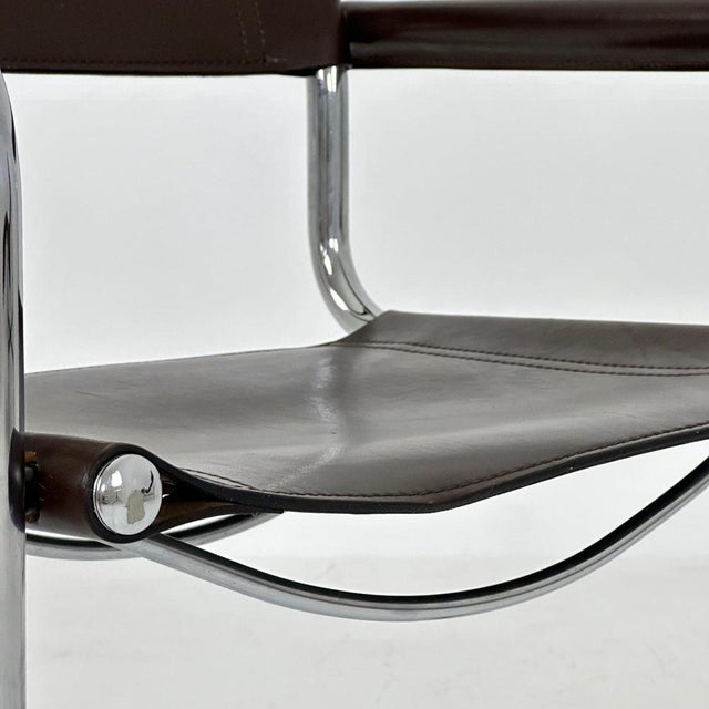 Animal Skin Vintage B34 Dark Chocolate Leather Cantilevered Chair by Mart Stam for Jox Interni, 1980s For Sale - Image 7 of 11