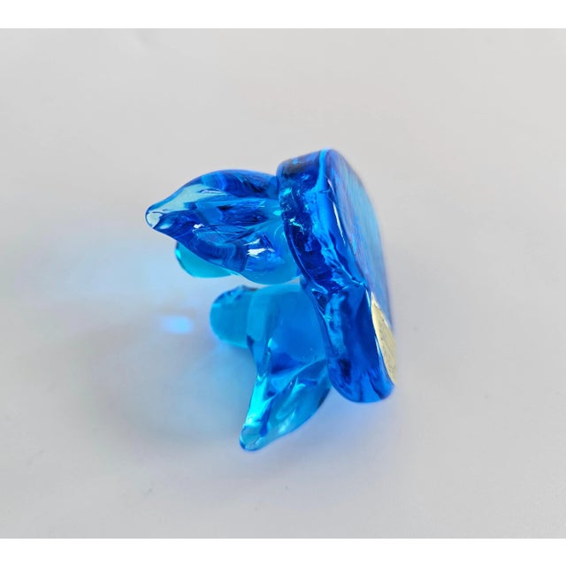 Blue 1990s Vintage Bluebird of Happiness Glass Art For Sale - Image 8 of 11