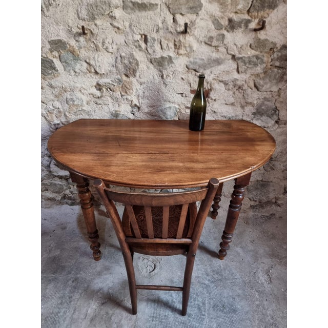 Antique French Walnut Drop-Leaf Dining Table, 1890s For Sale - Image 6 of 18