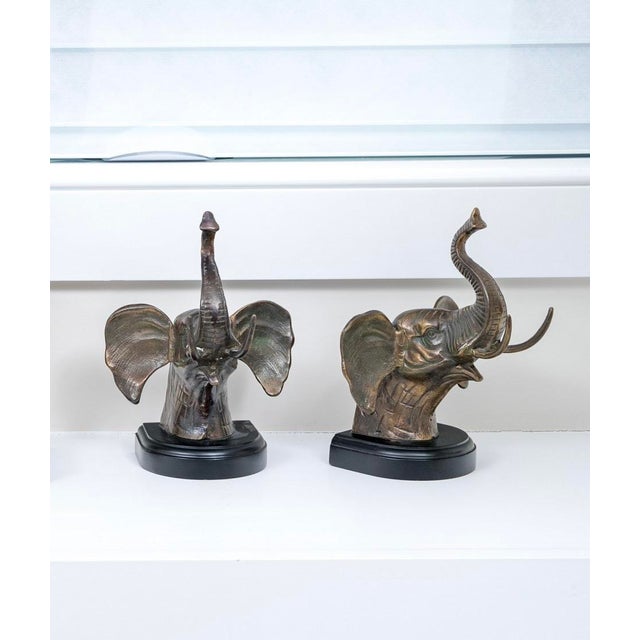 Vintage Silvered Bronze Elephant Form Bookends—A Pair For Sale - Image 4 of 5