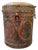 Antique Indonesian Handcrafted Metal Storage Vessel With Hand-Painted Floral Cartouches & Ornamental Hardware For Sale - Image 4 of 18
