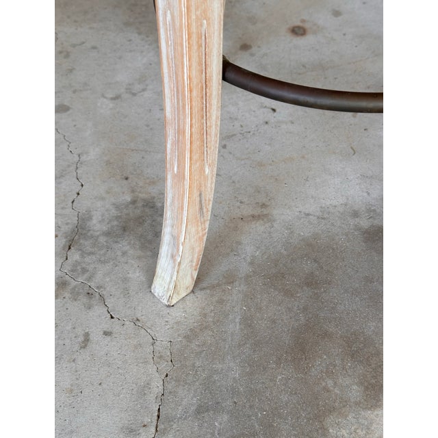 Vintage Coastal Regency Cerused Carved Shell Scalloped Back Barstool’s-Set of Three For Sale - Image 9 of 12