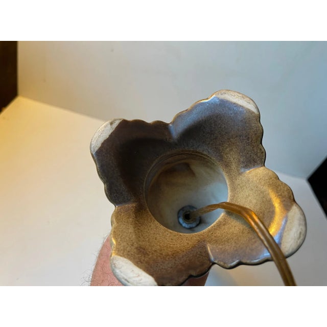 Brown Art Nouveau Revival Ceramic Table Lamp by Søholm, 1950s For Sale - Image 8 of 9