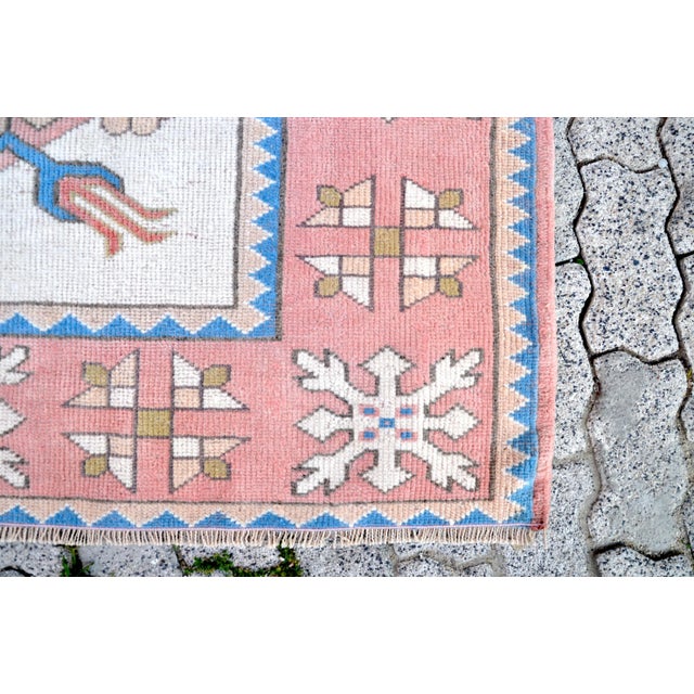 1960s Vintage Tribal Anatolian Oushak Rug For Sale - Image 10 of 11