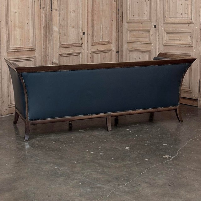 French Directoire Style Mahogany and Leather Canapé ~ Sofa For Sale - Image 16 of 18
