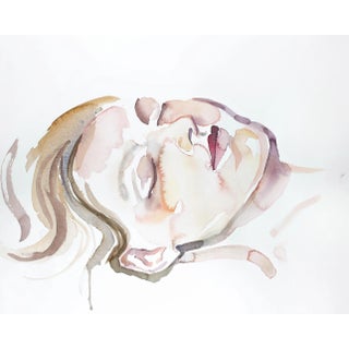 "Interlude No. 7" Contemporary Original Expressionist Portrait Watercolor Painting by Elizabeth Becker For Sale