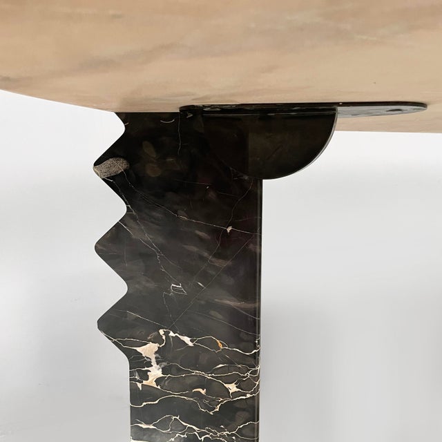 Italian Modern Wall Console or Desk in Black Marquina and Pink Portogallo Marble, 1980s For Sale - Image 16 of 18