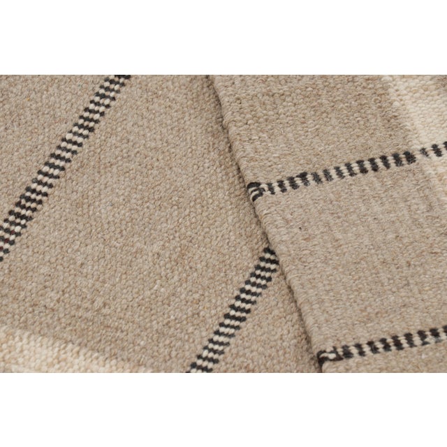 Textile Rug & Kilim’s Scandinavian Style Rug in Beige With Black & White Stripes For Sale - Image 7 of 7