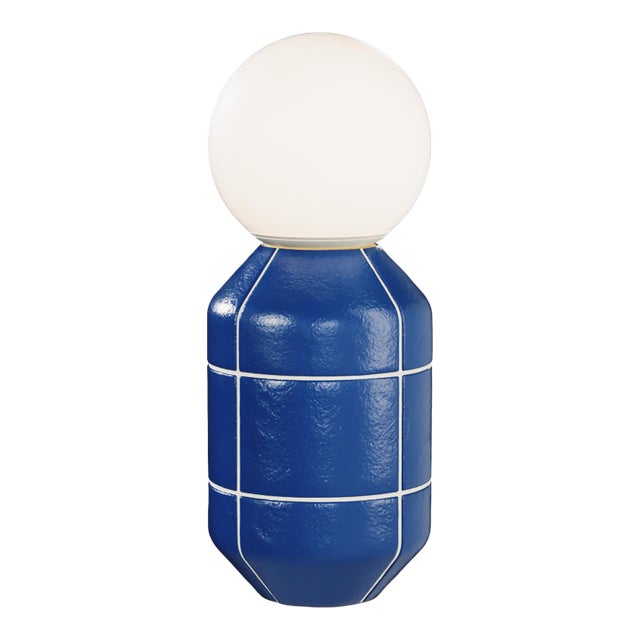 Ceramic Base Spot Table Lamp, Large Modern Handcrafted Blue For Sale