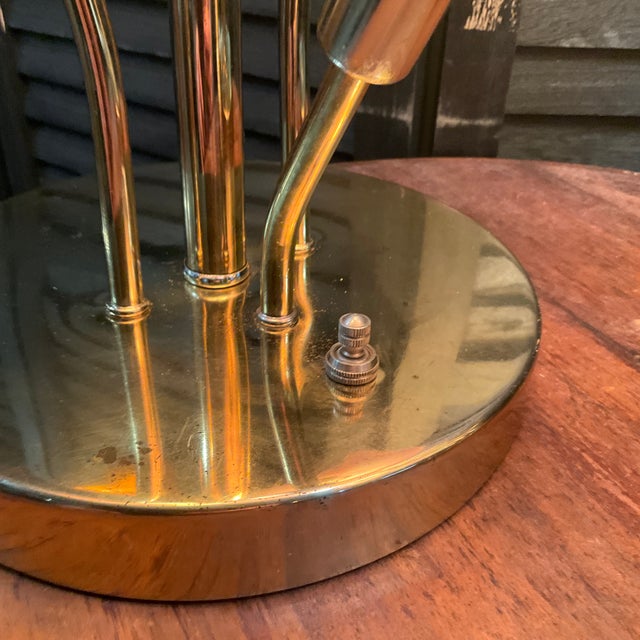 Metal 1970s Hollywood Regency Brass Dove & Floral Table Lamps - a Pair For Sale - Image 7 of 9