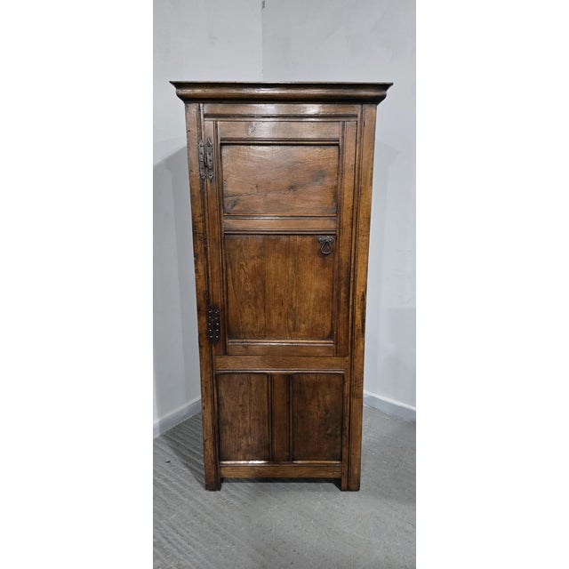 Oak Food Cupboard with Iron Hinges and Handles, 1920 For Sale - Image 6 of 14