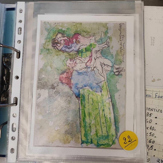 Walter Piacesi, Watercolor, Framed For Sale - Image 7 of 9