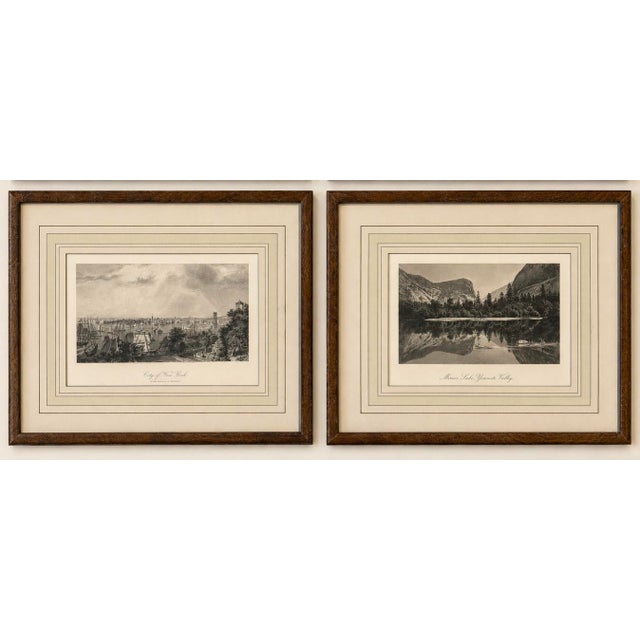 Late 19th Century Set of 4 American Landscape Prints – New York, California & Yosemite, Framed (Picturesque America, 1872) For Sale - Image 5 of 7