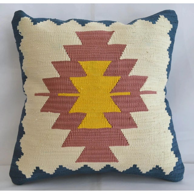 Hand Woven Silk Pillow Cover Oushak Pattern 1. Class Throw Pillow - 15″ X 15″ For Sale - Image 6 of 6