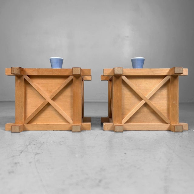 Japanese Shinto Sakaki Flower Stands in Kiso Hinoki Wood, 1970s, Set of 2 For Sale - Image 4 of 16