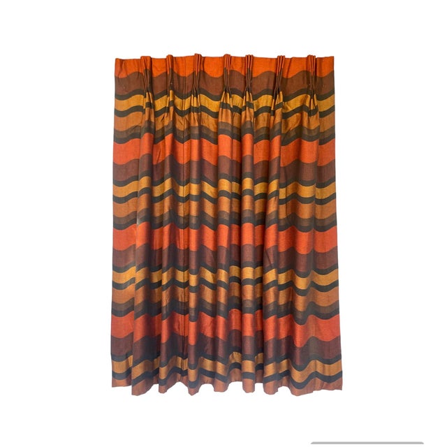 1960s Vintage Mid Century Modern Drapery Panels - Set of 6 For Sale - Image 4 of 7