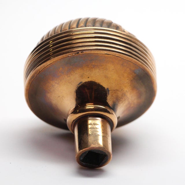 Early 20th Century Antique Pair of Polished Bronze Italian Renaissance Columbian Entry Door Knobs For Sale - Image 5 of 5