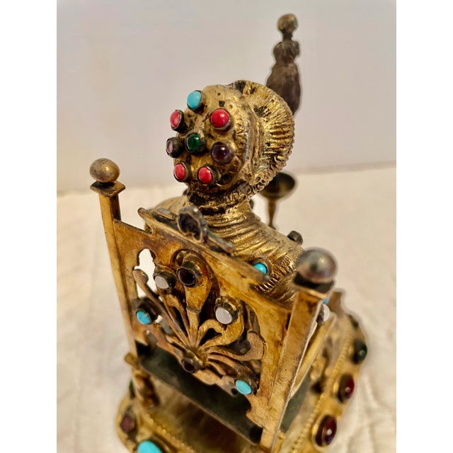 Late 19th Century Victorian Gem Set Gold Washed Figurine For Sale - Image 9 of 12