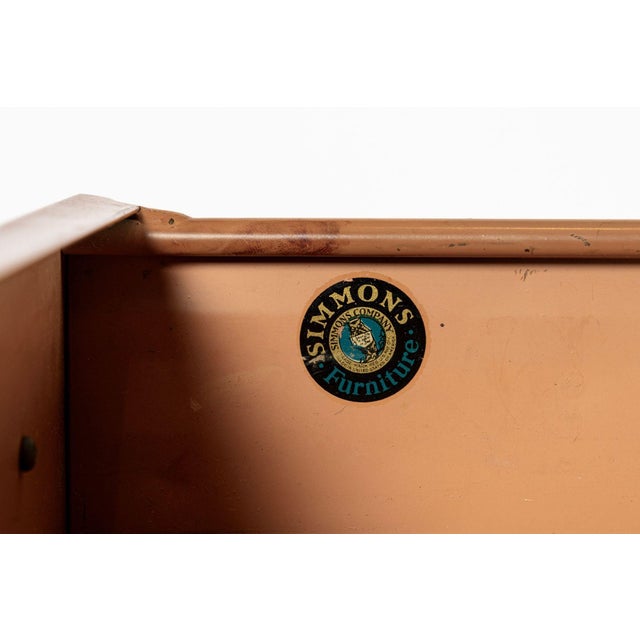 Antique Art Deco Industrial Simmons Small Metal Desk 1930s For Sale - Image 9 of 10