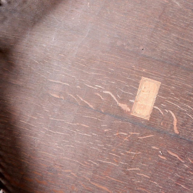 Star-Shaped Hexagonal Pedestal or Side Table in Oak with Trellis Frame For Sale - Image 14 of 16