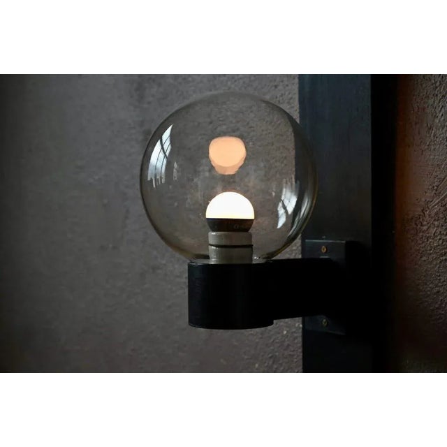 Metal Minimalist Modern Wall Light Glass and Metal Ball Lighting Fixture, 1980s For Sale - Image 7 of 10