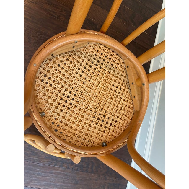 Vintage 1960s Mid-Century Radomsko Thonet Style "Sweetheart" Bentwood Cane Chairs - A Pair For Sale - Image 11 of 17